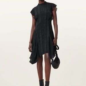 All Saints Black Asymmetrical Dress